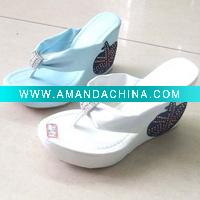 Wholesale white color lady sandal with platform