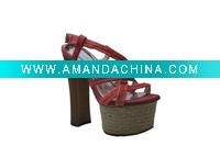 Wholesale 2011 red color fashion lady high heel sandal
