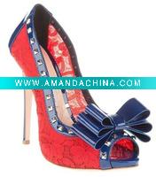 Wholesale Free shipping red flat sole high heel wedding shoes GL021