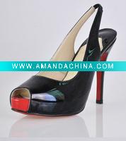 Wholesale Hot sale free shipping black high heel red sole wedding shoes CL132