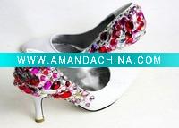 Wholesale WS169 Super quality luxurious sparkle big diamond crystal jewel evening shoes dress shoes wedding shoes party shoes