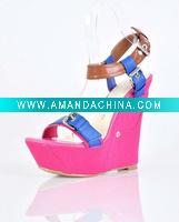Wholesale 2011 fashion genuine leather wedge shoes women sandals GSL019 free shipping