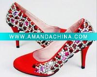 Wholesale WS089 Super quality crystal and diamond beaded wedding shoes