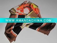Wholesale lady's fashion design printed silk scarf