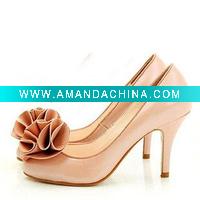 Wholesale WS028 Gorgeous pink flower high heel wedding shoes