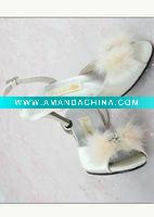 Wholesale 2011 new style boutique couture wedding shoes with feather BWS-029