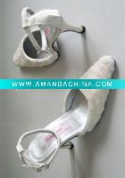Wholesale shining and elegant China boutique pearl wedding shoes BWS-021