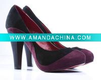 Wholesale Wedding shoes VL042 Free shipping red with black color sexy design