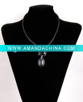 Wholesale blue sand stone pendant necklace