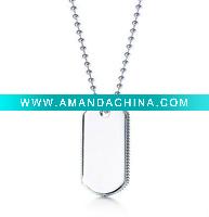 Wholesale OEM tag pendant necklace
