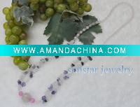 Wholesale fashion rose quartz and amethyst necklace