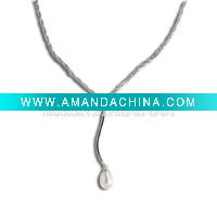Wholesale 925 silver pearl magnetic design necklace handmade with factory price