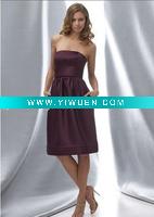 Wholesale lady's elegant short purple evening dress