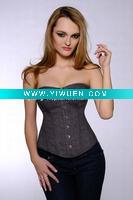 Wholesale bestselling grey Denim overbust corset manufacturer