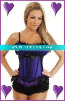 Wholesale blue Peasant Burlesque Corset ladies shapers
