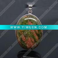 Wholesale Gemstone pendant with platina plated brass clasp