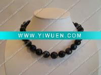 Wholesale 14mm purple sandstone beaded necklace3563