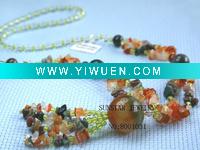 Wholesale fashionred agate and glass necklace