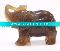Wholesale Fashion Gemstone Elephant Carving Agate Craft