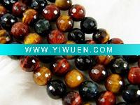 Wholesale YGS97 Natural Colorful tiger eye stone round faceted beads strand semi-precious gemstone accept paypal,wholesale