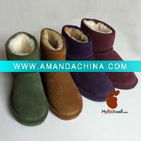 Wholesale winter sheepskin women ankle boots for lady