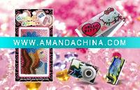 Wholesale Non-toxic,Crystal mobile phone sticker with fashion design (WD-H032)