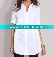 Wholesale Lady short sleeve white blouse (TW0059B)