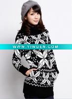 Wholesale new arrival black winter women sweater(F066)