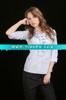 Wholesale blouse 2011 lady summer 100% cotton blouses with buttons