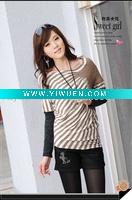 Wholesale Diagonal stripes wholesale lady shirt