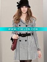 Wholesale fashion elegant plaid coat