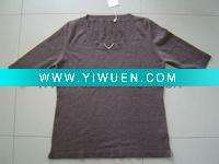 Wholesale Half sleeve big U neck sweater for lady