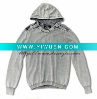 Wholesale DSM541 mens hooded acid washed fashion sweater
