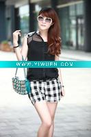 Wholesale Fashion ladies chambray shorts