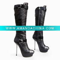 Wholesale 2011 Wholesale Fashion Ladies Sexy Heels Boots Knee High Black