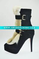 Wholesale 2011 new high heel shoes, sexy fashion boots, rubbet feather design boots