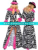 Wholesale 4 Piece Zebra Print Pimp Costume