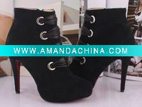 Wholesale 2011 new high heel shoes, sexy fashion high heel boots, plain design boots,high quality black leather boots