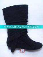 Wholesale fashion hot latest sexy high quality flat PU ladies shoes and boots