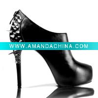 Wholesale fashion boots Miss Fast Black platform ankle boots