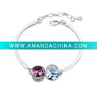 Wholesale 100% Austria Crystal bracelet with 18K gold plated