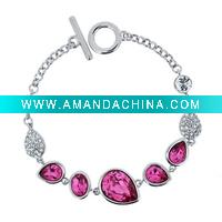 Wholesale 2011 New Arrival Rose Color Austria Crystal Bracelet