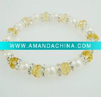 Wholesale fashion pearl crystal bracelet
