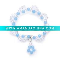 Wholesale free shipping Natural and blue crystal bracelet(free silicon bracelets)