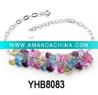 Wholesale 925 silver bracelet/crystal bracelet/semi-precious bracelet/fine jewelry/charm bracelet(YHB8083)