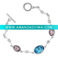 Wholesale rhodium plating fashion crystal bracelet