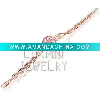 Wholesale fashion crystal bracelet, 18k gold jewelry, gold bracelet