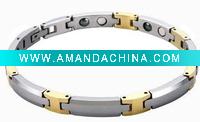 Wholesale 2011 stylish tungsten magnetic bracelets with gold link