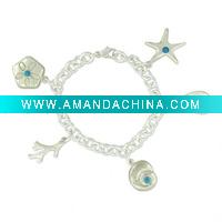 Wholesale Round Link Bracelet Heart Charm & Open Heart Earring2