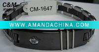 Wholesale stainless steel bracelet with rubber